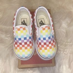 Kids Rainbow Checkered Vans Toddler 8